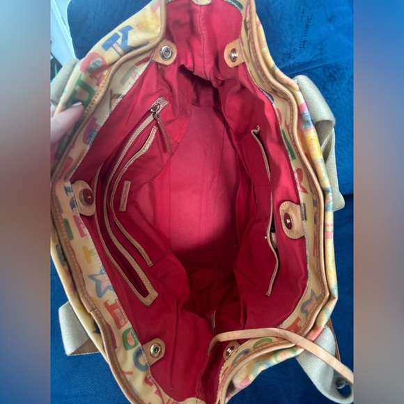 Vintage Y2K Dooney & Bourke Coated Rainbow Doodle Graffiti Handbag Purse Rare - Picture 13 of 16